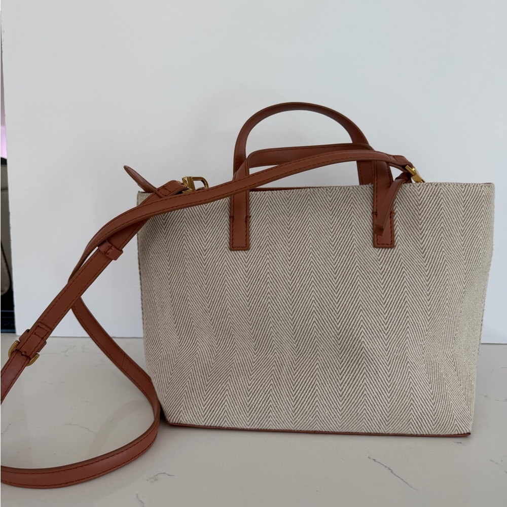 Ted Baker Beige and Brown Canvas Tote Crossbody Bag - Picture 9 of 14